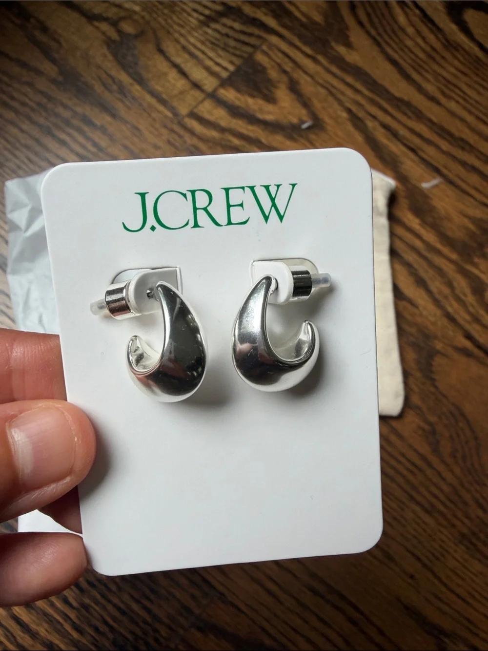 NWT J. Crew Sculptural Hoop Stud Earrings